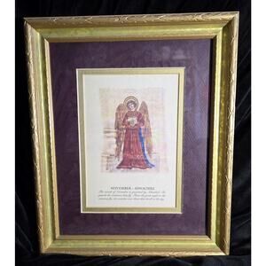 November Angel Month Carol McCrady 11.5 x 9.5 Gold Frame Signed Birthday Print